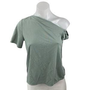 Love, Bonito Laylin Green Asymmetrical One Shoulder Short Sleeve Blouse Top Sz 4